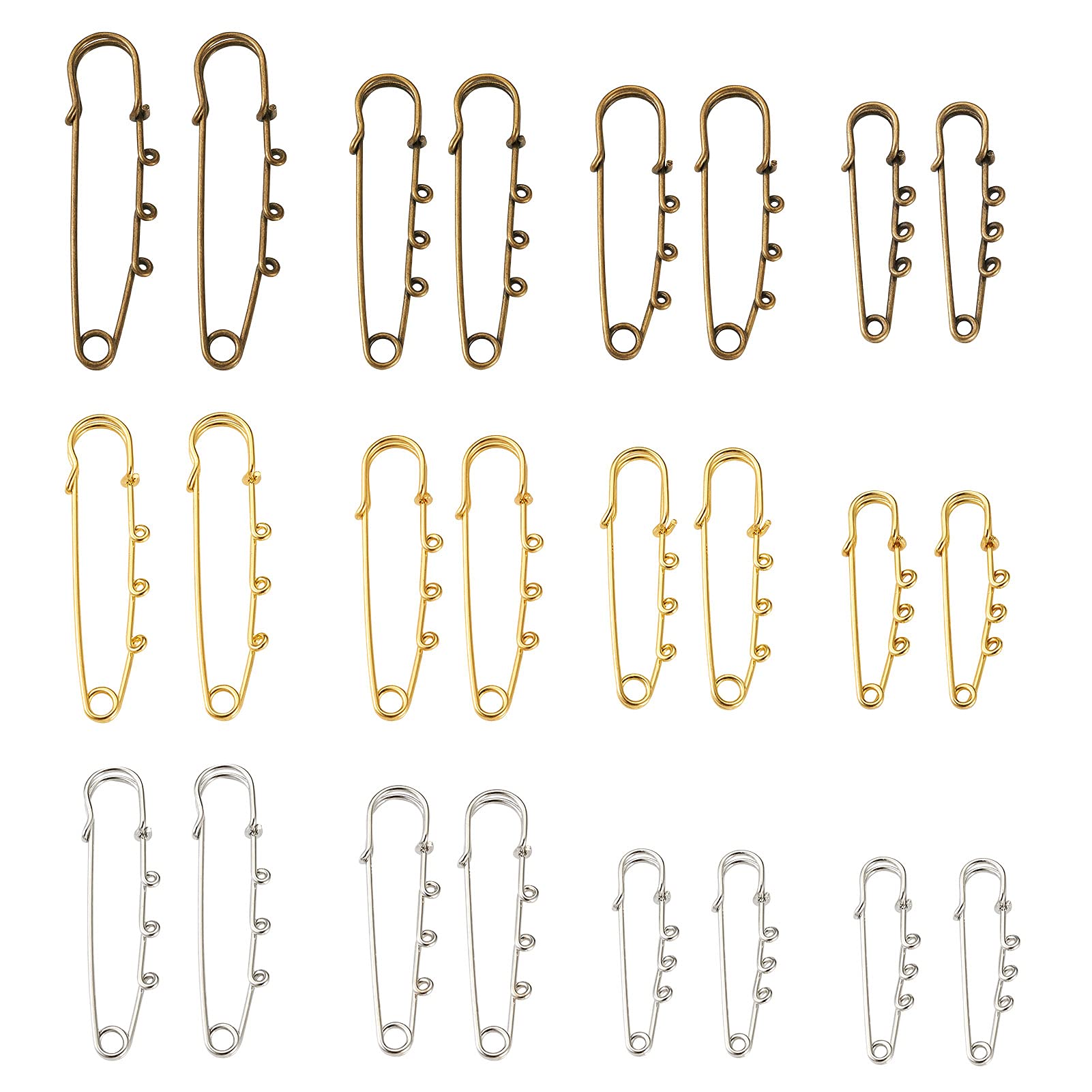 ハンドメイドピンブローチ2637 Amazon.co.jp: Beadthoven 約44本 50~70mm 3色 安全ピン